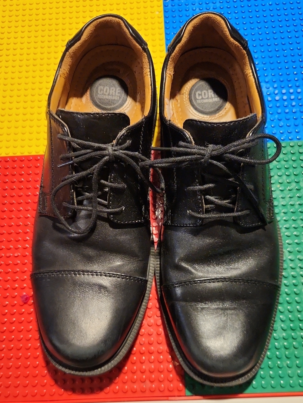 croft & barrow Black Leather Lace-Up Derby Shoes